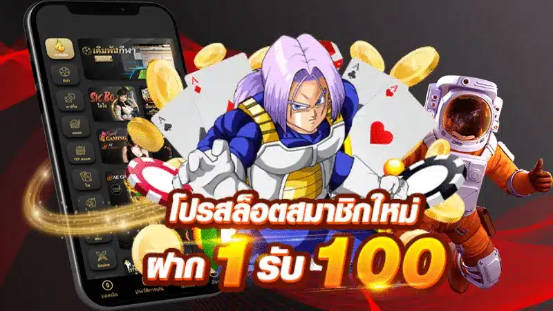 แจกใหญ่จัดเต็ม โปรสล็อต สมาชิกใหม่ ฝาก 1 รับ 100 2023-2024